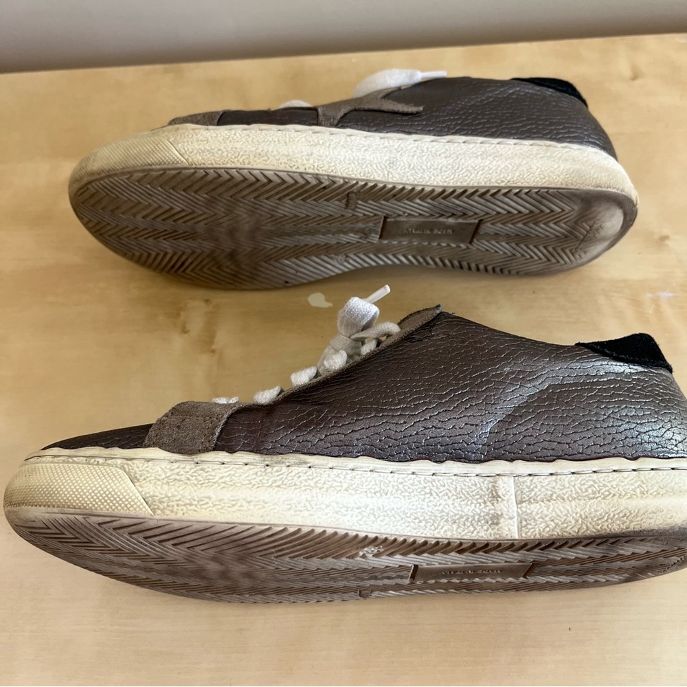 The Shoe Box charcoal silver metallic Leather Sneakers - Picture 7 of 8